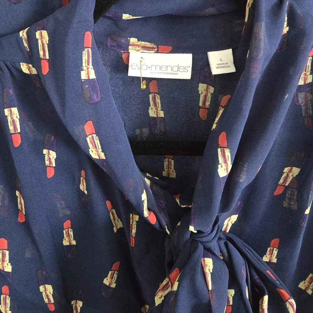 Eva Mendez NY And Company Navy Lipstick Skirt And Top Set - Picture 3 of 9